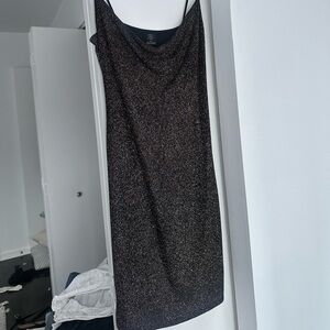 Urban Outfitters Black Slip Dress with Cowl Neck